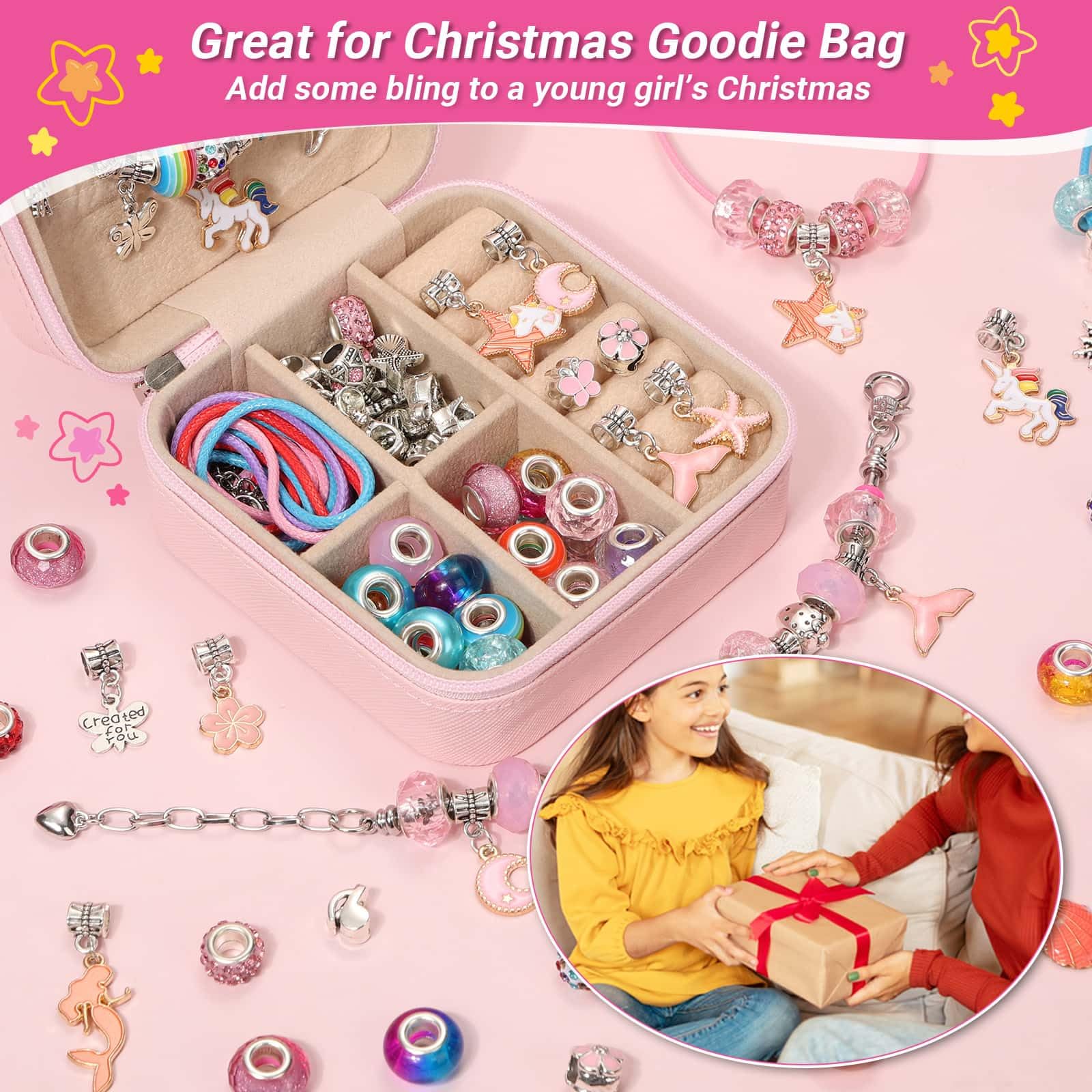 Amazon.com: LifeisLuck Charm Bracelet Making Kit - 110 Pcs Beads